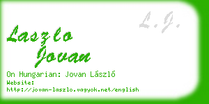 laszlo jovan business card